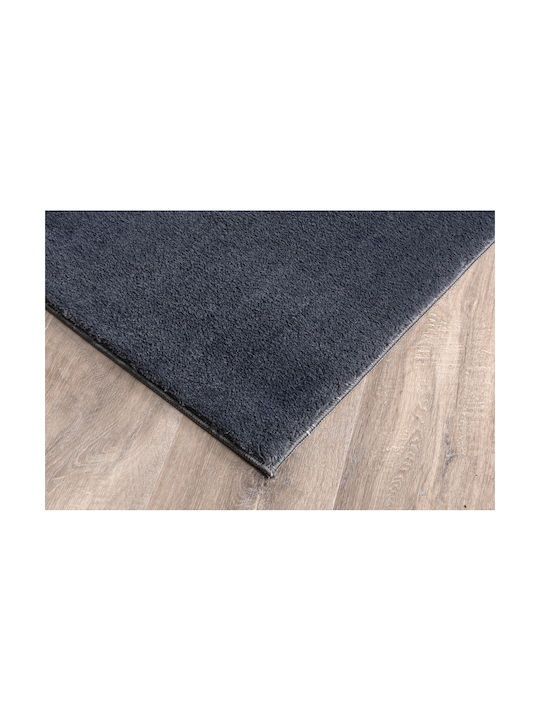 Anti-slip Rug Rectangular Furry Charcoal