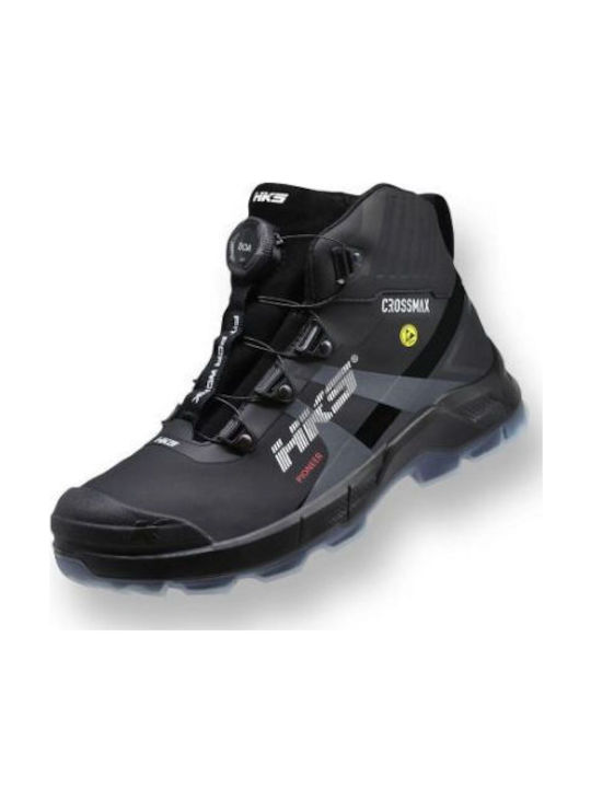 HKS Black Safety Boots S3S with CI FO HI SR Certification