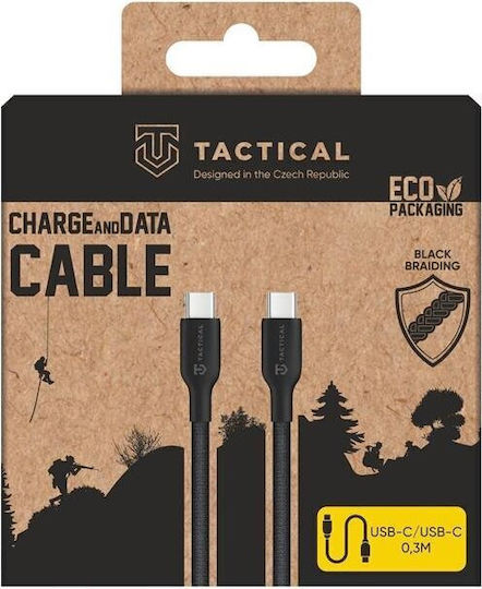 Tactical Braided USB 2.0 Cablu USB-C bărbătesc - USB-C 60W Negru 0.3m (57983126592)
