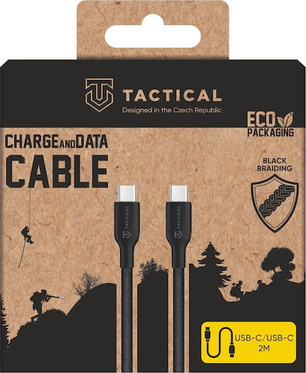 Tactical Плетена USB 2.0 Кабел USB-C мъжки - USB-C мъжки 60W Черен 2м (57983126596)