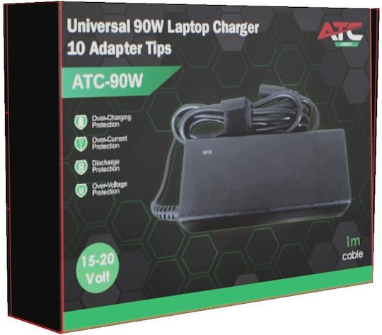 ATC Universal Laptop Charger 90W 15V 6A with Detachable Power Cable
