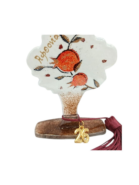 Kalliopi Silver Handmade Tabletop Lucky Charm Little Tree White made of Glass 2026 8x12cm 1pcs