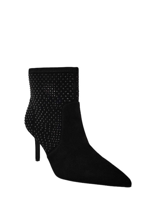 Leder Stiefeletten Damen Schwarz