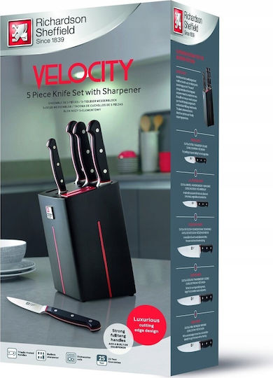Richardson Sheffield Velocity Knife Set with Stainless Steel Base 5 Pieces
