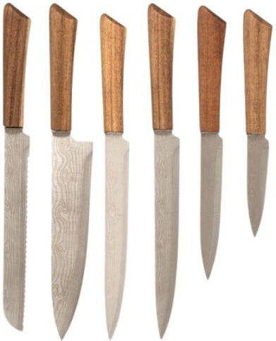 5Five Acacia Simply Smart Set Cuțite Cu Bază Din Oțel Inoxidabil 5 Bucăți