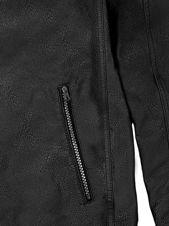Jacket Made of Synthetic Leather Black