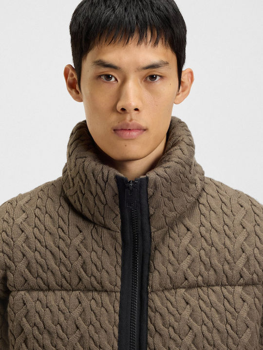Benovo2541 Μπουφάν Puffer Καφέ