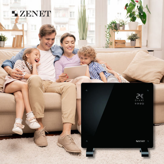 Zenet Конвектор Стена 1000W с Електронен Термостат 58x13см Черен