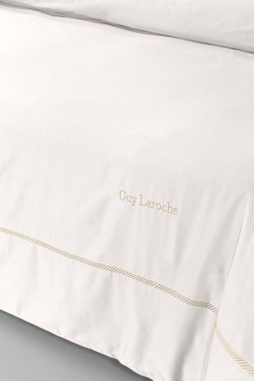 Guy Laroche Set Duvet Cover Cotton Satin 240x250cm Super King with 2 Pillowcases Elite Ivory-Beige