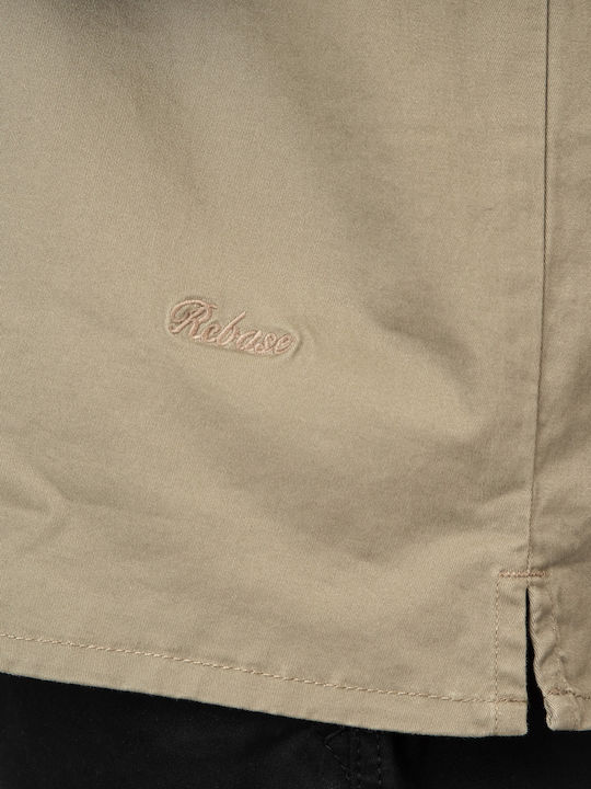Overshirt Mânecă Lungă 100% Bumbac Bej