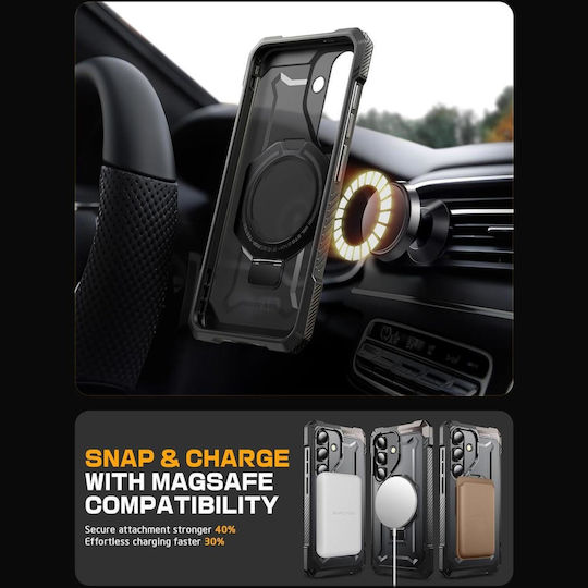 Supcase Ub Grip Mag Задна корица Силикон Черен (Galaxy S25 FE)