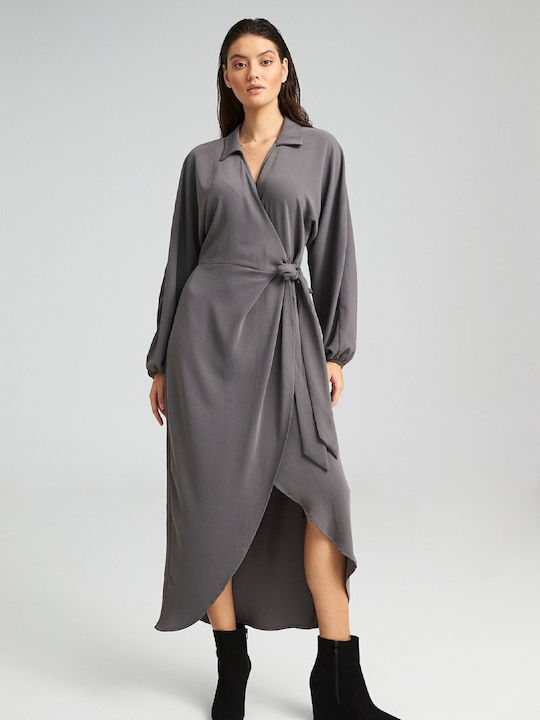 Maxi Φόρεμα Κρουαζέ Dark Grey