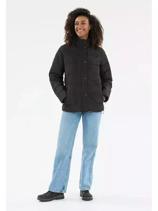 Damen Puffer Jacke Wasserdicht für Winter Black