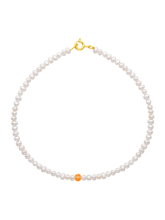 Margaritari Gold Plated Silver Anklet Green