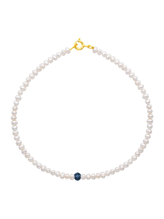 Margaritari Gold Plated Silver Anklet Green
