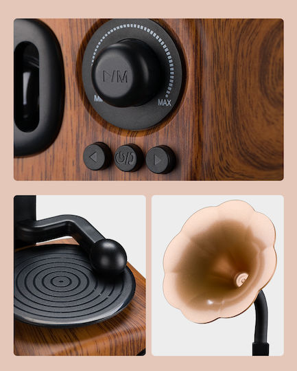 Old Street Audio Ηχείο Bluetooth 5W με Ραδιόφωνο και Διάρκεια Μπαταρίας έως 4 ώρες Καφέ