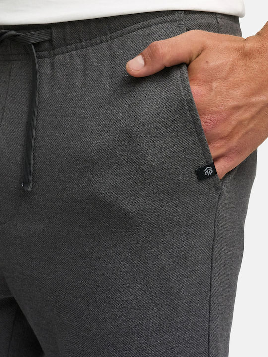 Trousers Elastic in Tapered Line Grey