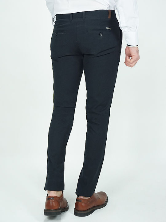 Trousers Chino Elastic in Slim Fit Dark Blue