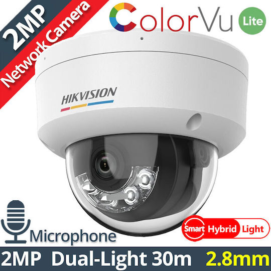 Hikvision DS-2CD1127G2H-LIU IP Überwachungskamera Full HD 1080p Wasserdicht mit Mikrofon und Objektiv 2.8mm