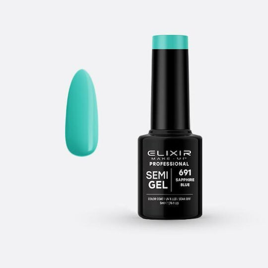Elixir Semi Gel Ημιμόνιμο Βερνίκι Νυχιών Sapphire Blue 691 5ml