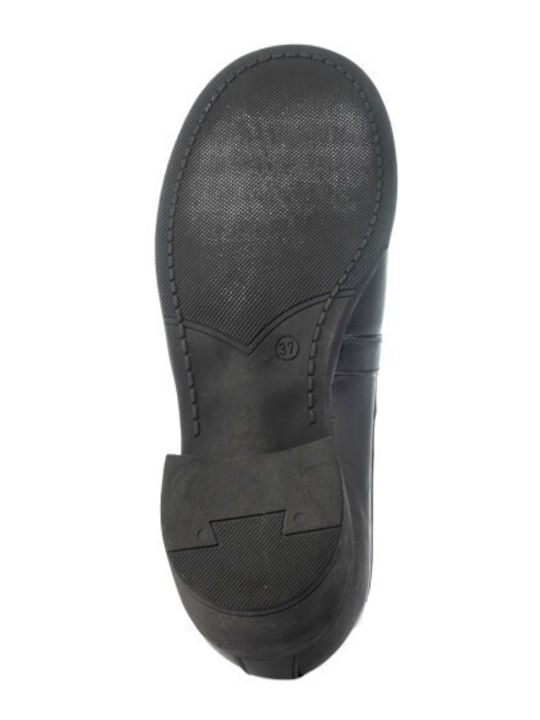 Δερμάτινα Γυναικεία Loafers σε Μαύρο Χρώμα