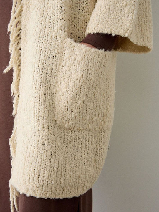 Long Women's Cardigan Ivory