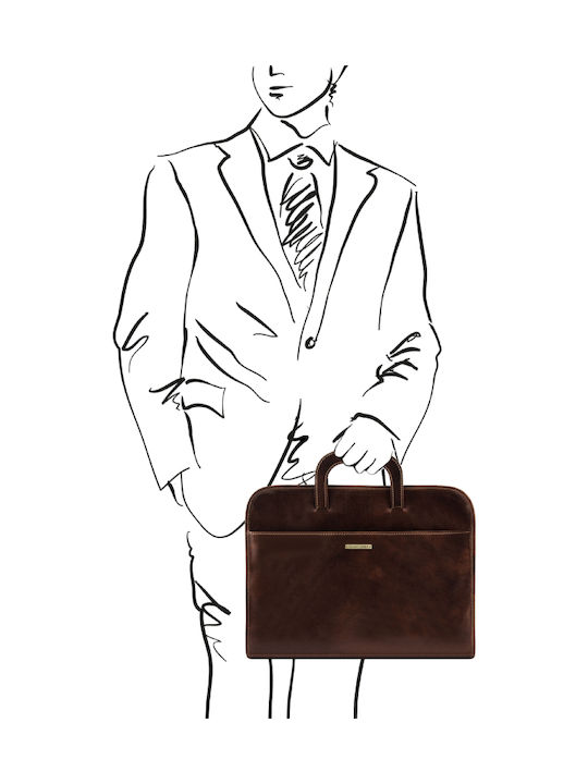 Sorrento Leder Herrentasche Geldbörse Dark Brown