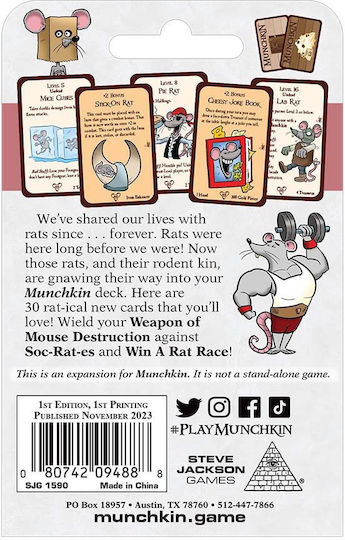 Разширение на играта Munchkin Rats за 3-6 играчи 14+ години (EN) Steve Jackson Games