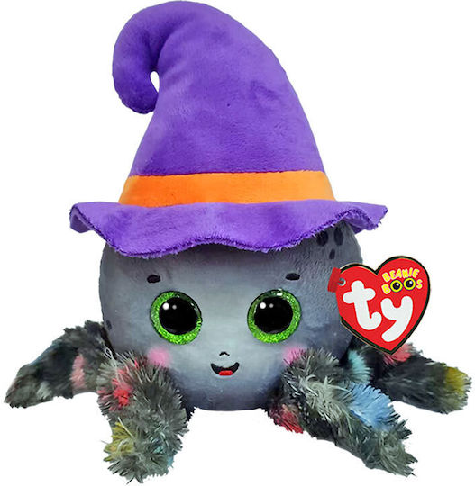 Ty Beanie Boos Plush Spider Witch Hat Gray 15cm