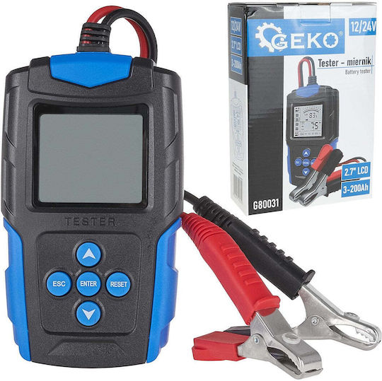 Tester baterie LCD 12 24 V 3 Ah-200 Ah Geko G80031
