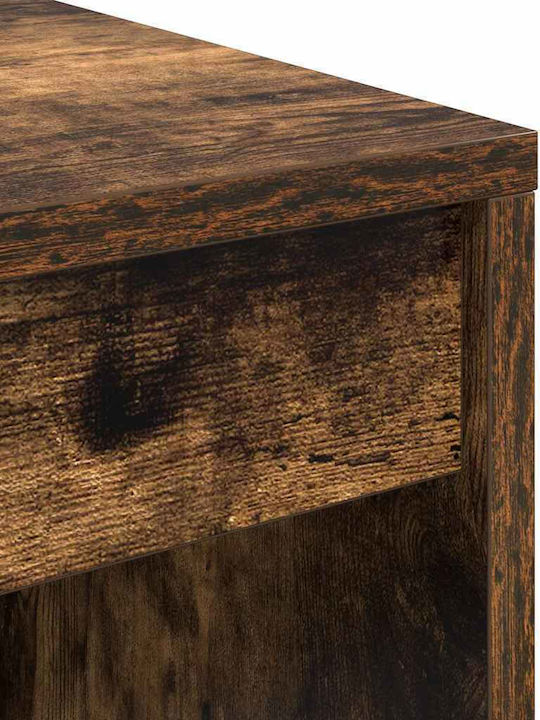 Desk Wooden with Bookshelf Smoked Oak 70x40x76cm
