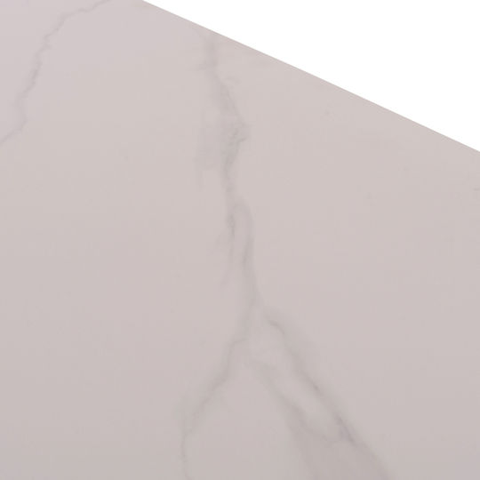 Rav Table Dining Room with Ceramic Surface Marble White, Black 160x90x75cm