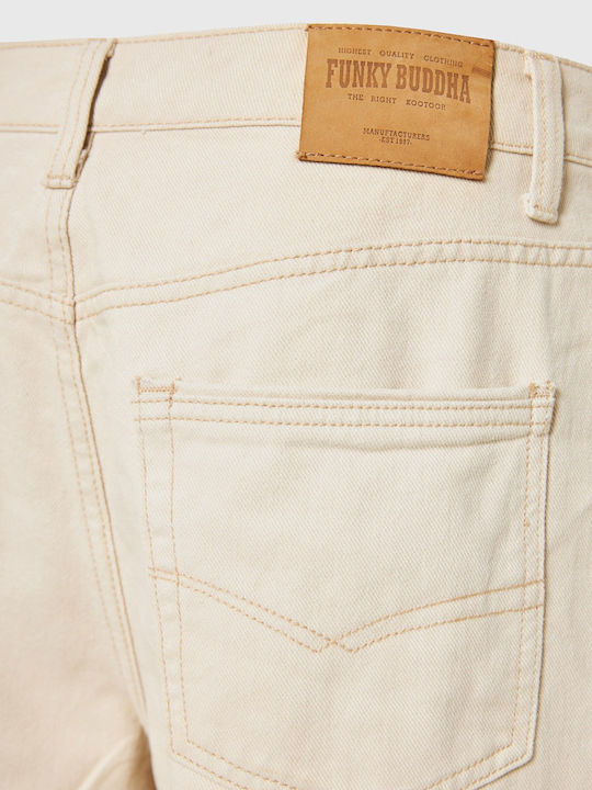 Men's Jeans Pants with Loose Tapered Fit Ecru