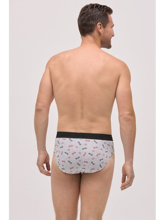 Men's Slips Gray with Patterns 2Pack