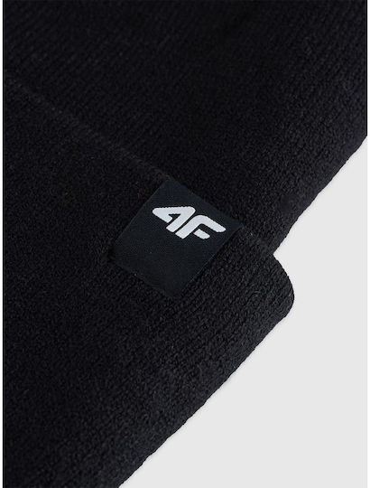 Beanie Unisex Σκούφος Πλεκτός σε Μαύρο χρώμα