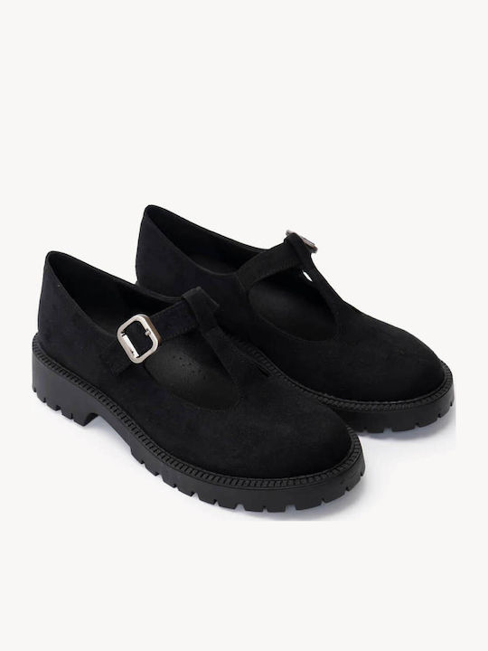 Ligglo Leather Women's Ballerina Shoes With Strap in Color
