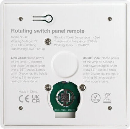 Dimmer Led Rf Cct Montat Pe Perete 1 Canal 3v K1 Miboxer