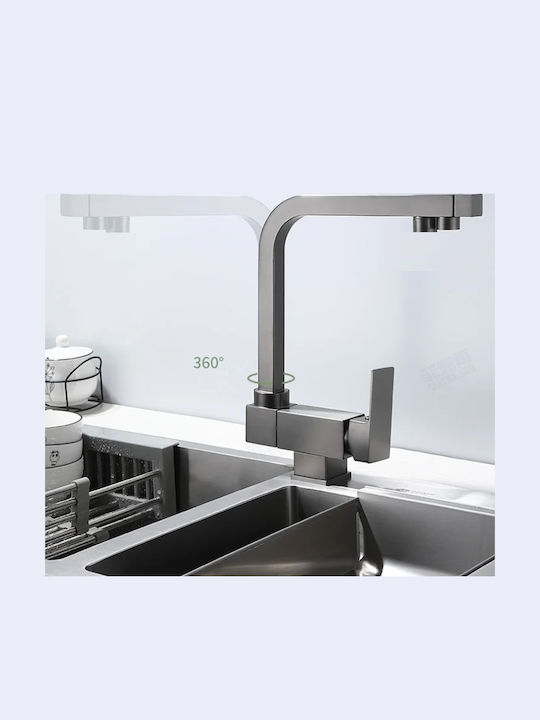 Grande U-Shaped Kitchen Faucet Counter Silver