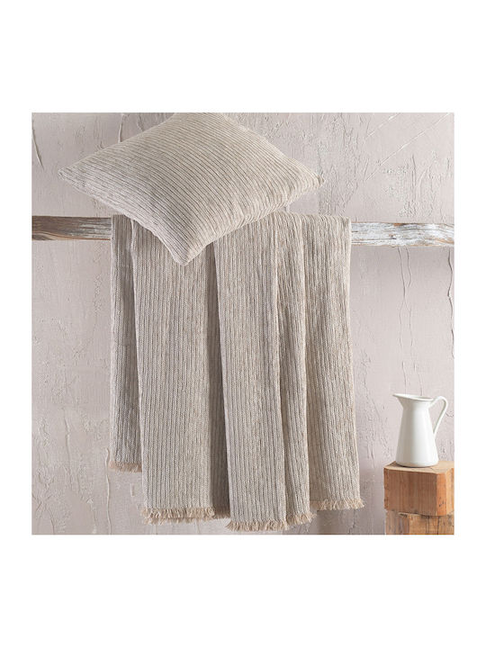 Rythmos Hansel Three-Seater Sofa Throw Chenille 180x280cm Light Beige 117-177-3022