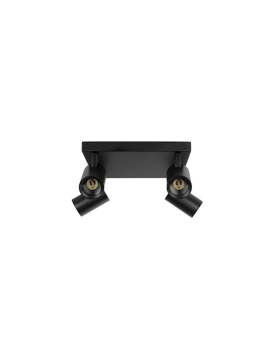 kelvo Ceiling Mount Light 26cm Black with Socket GU10