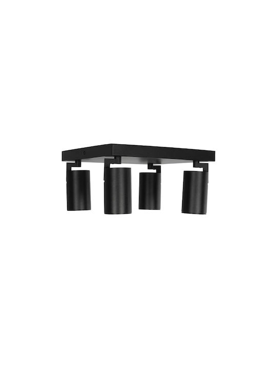 kelvo Ceiling Mount Light 26cm Black with Socket GU10