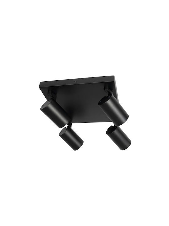 kelvo Ceiling Mount Light 26cm Black with Socket GU10