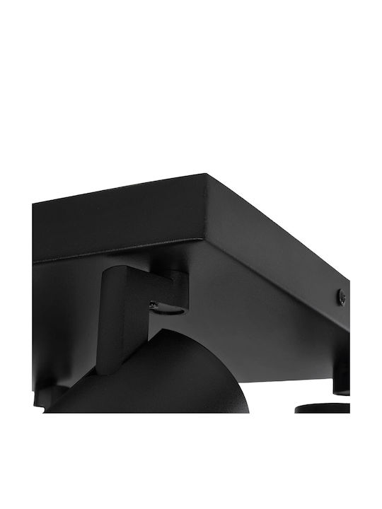 kelvo Ceiling Mount Light 26cm Black with Socket GU10