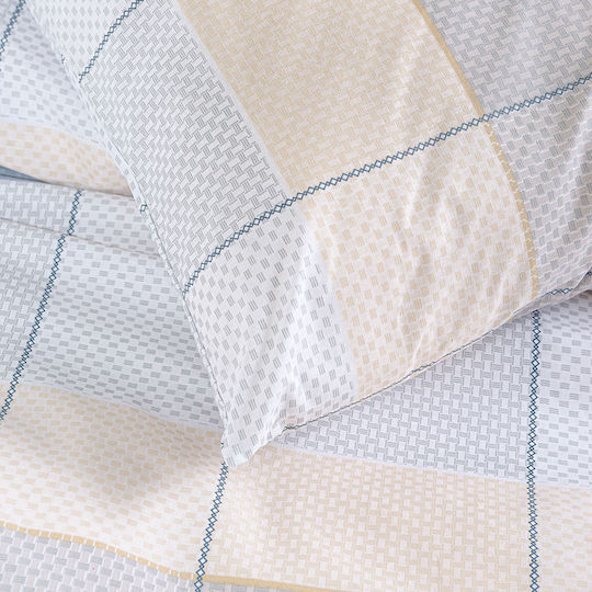 Rythmos Duvet Cover Set Single with Pillowcase 160x250 Colette Grey-light blue