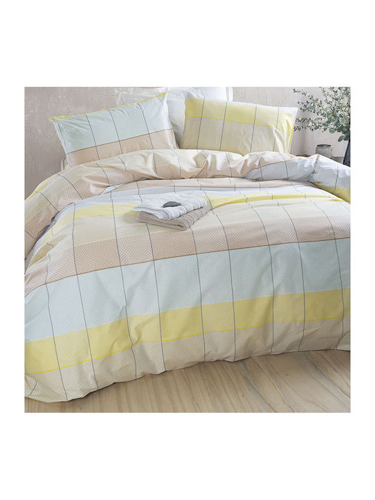 Rythmos Duvet Cover Set Single with Pillowcase 160x250 Colette Yellow-blue