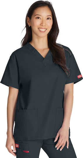 Dickies Signature Women's Red Medical Blouse Cotton and Polyester