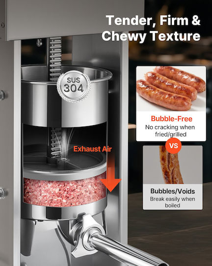 Vevor Sausage Filler Machine with Pedal 10lt 39.5x29.5x70cm
