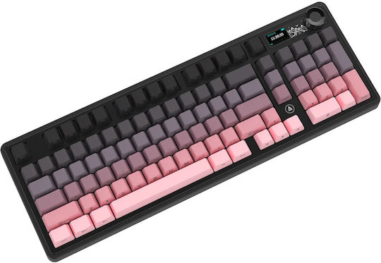 Ajazz AK980 V2 Gaming Μηχανικό Πληκτρολόγιο με Merrard διακόπτες και RGB φωτισμό (Αγγλικό US) Ροζ