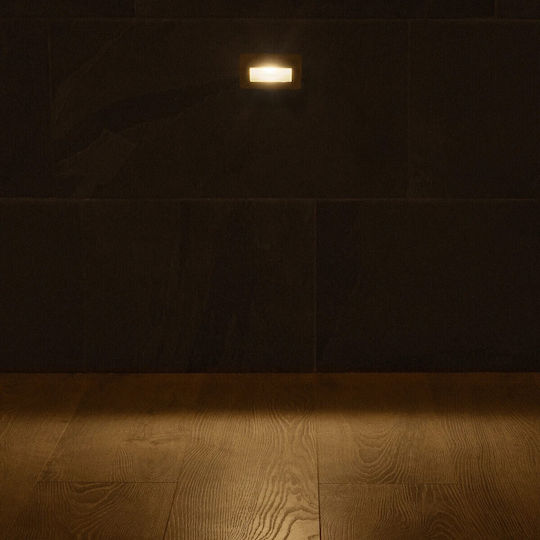 kelvo Stepart Wandmontierte Außenbeleuchtung LED IP65 3W mit Warmweißem Licht 10.5x4.5x6cm