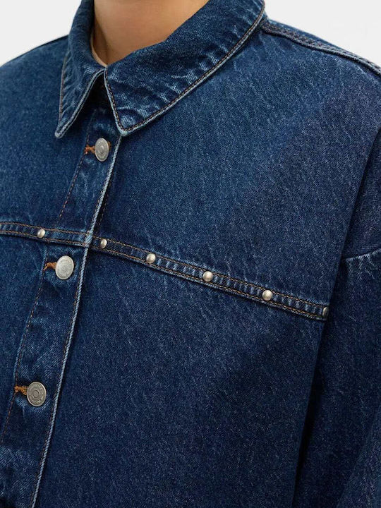 Lang Damen Jeansjacke Blue